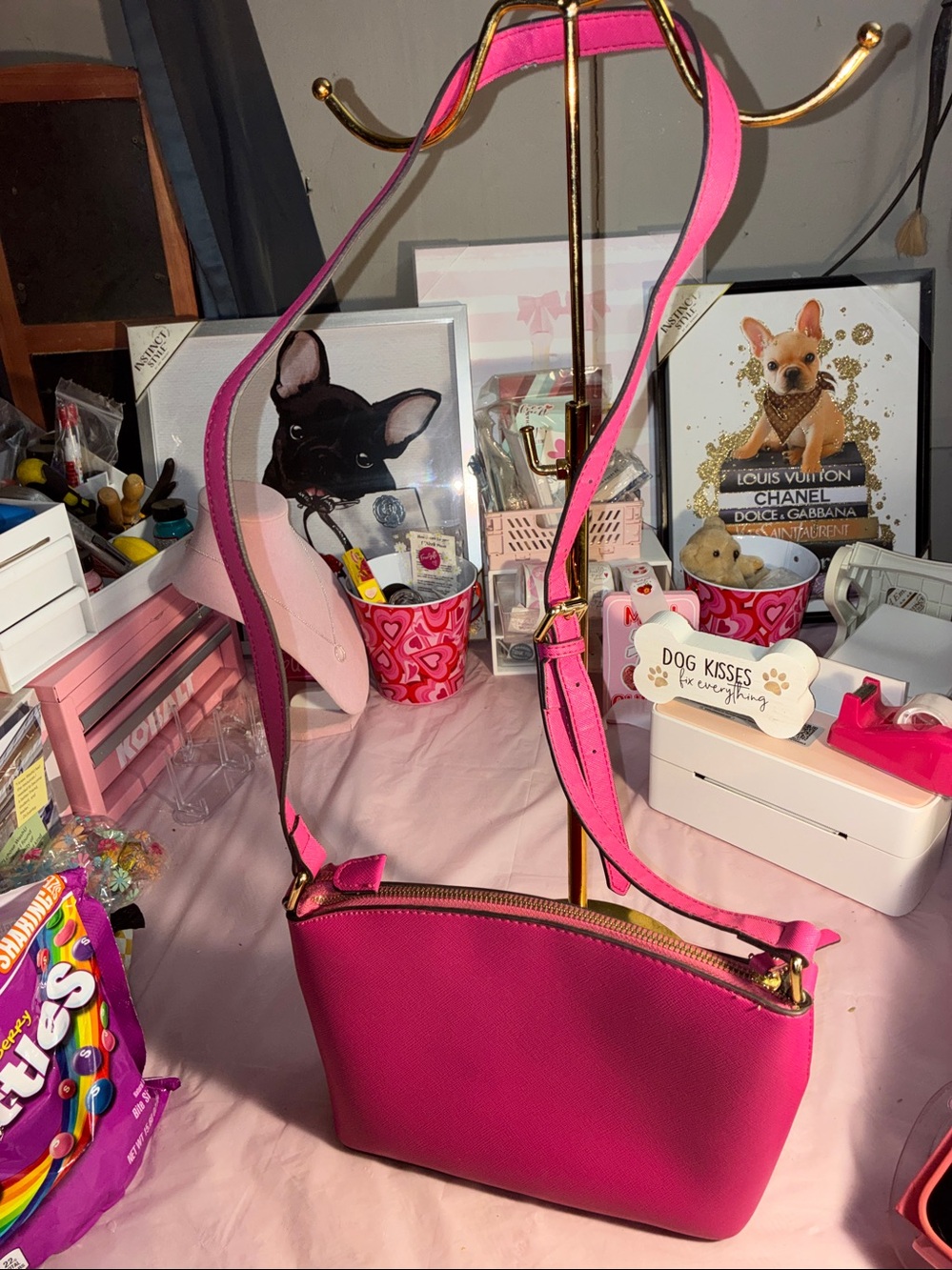 Kate Spade Hot Pink Crossbody with Gold Hardware - Picture 2 of 11